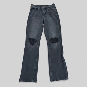 American Eagle 90’s Boot Cut Distressed Washed Black Mid Rise Jeans Sz 4 regular